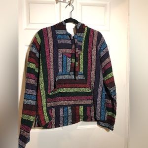 Multi color “drug rug” with hood size L